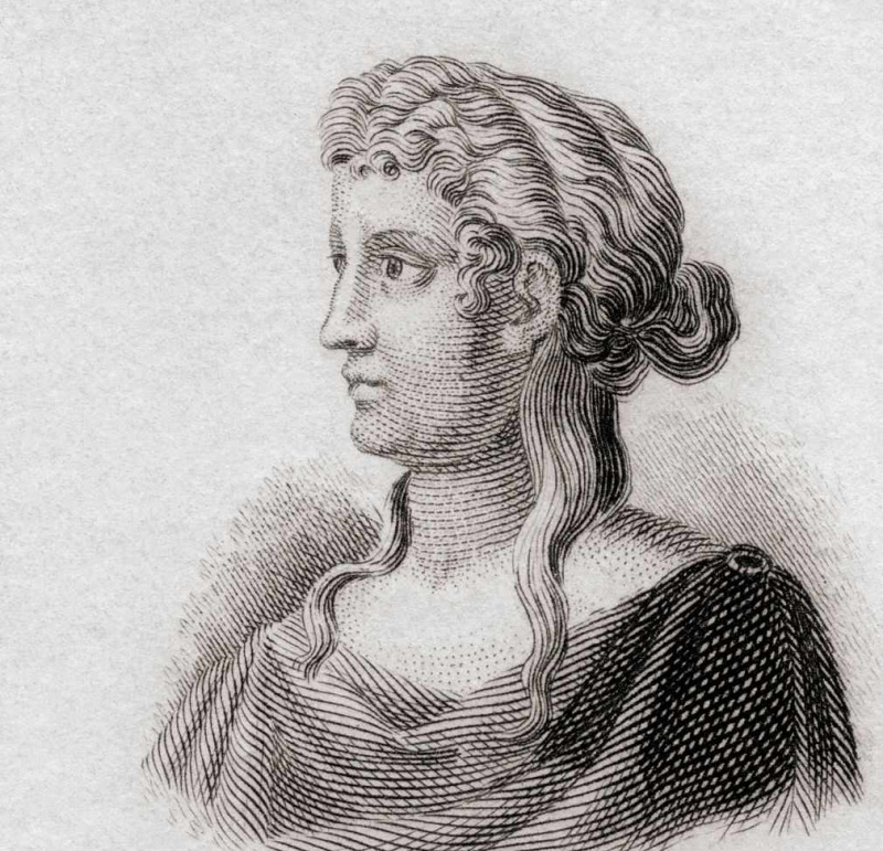 Safo, c. 630 - 612 aC a c. 570 aC. Poeta lírico da Grécia Antiga. De Crabb