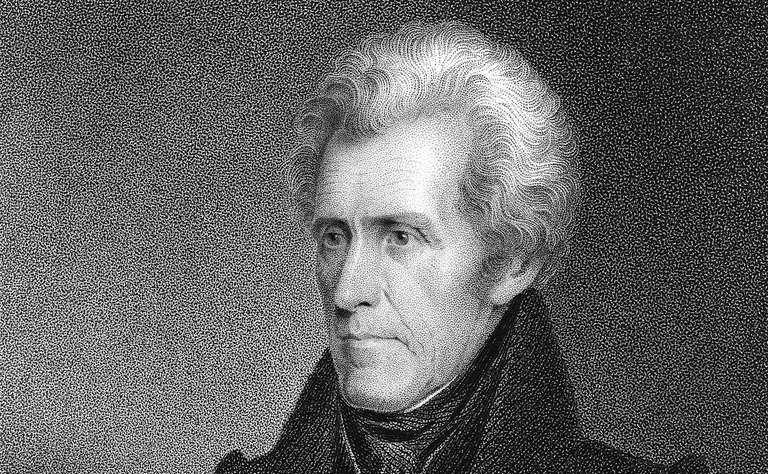 Gravert portrett av president Andrew Jackson