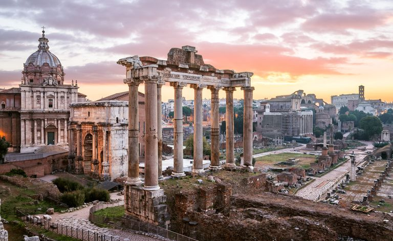 amanecer, foro romano, roma, italia
