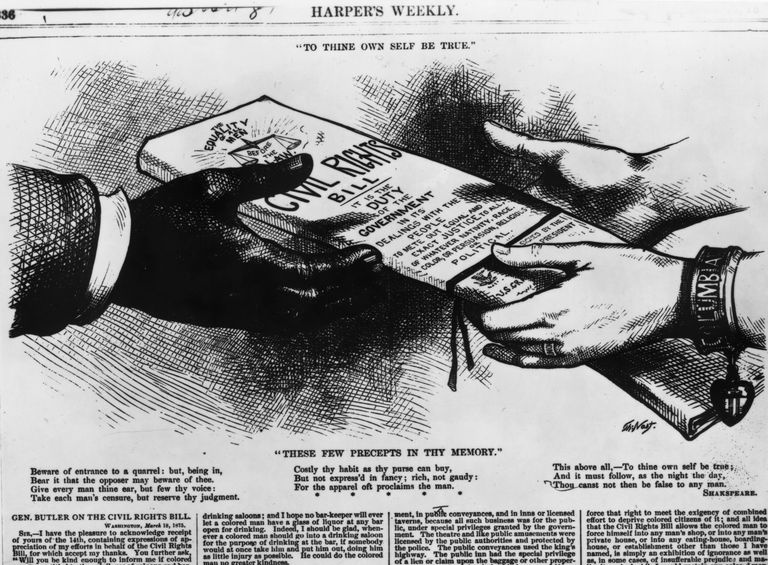 Ilustración de periódico de archivo relacionada con la aprobación del proyecto de ley de derechos civiles