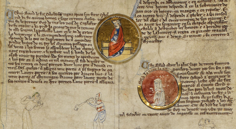 Alfredo el Grande y Æthelflæd, siglo XIII