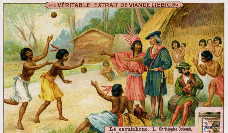 Während seiner zweiten Reise sah Christoph Kolumbus, dass die indigenen Haitianer mit Gummibällen spielten