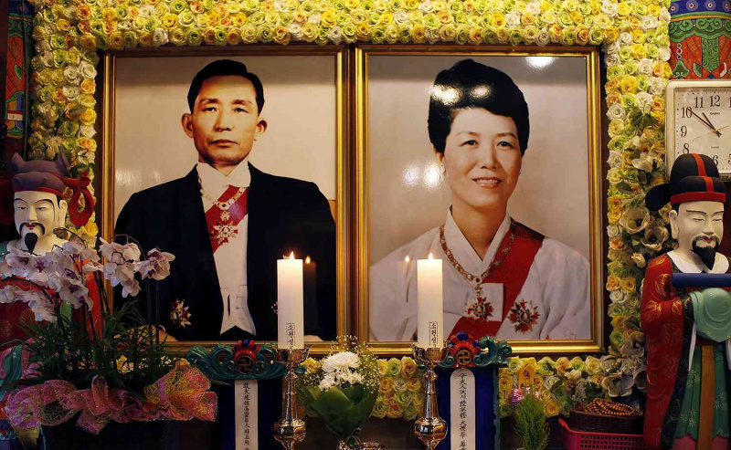 Le président Park Chung-Hee et sa femme Yuk Young-Soo