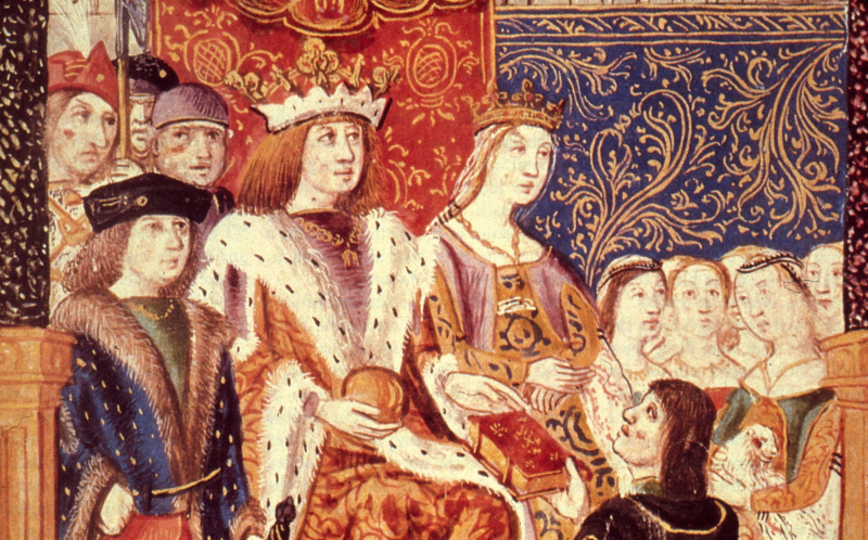 Ferdinands un Izabella viņu vidū.