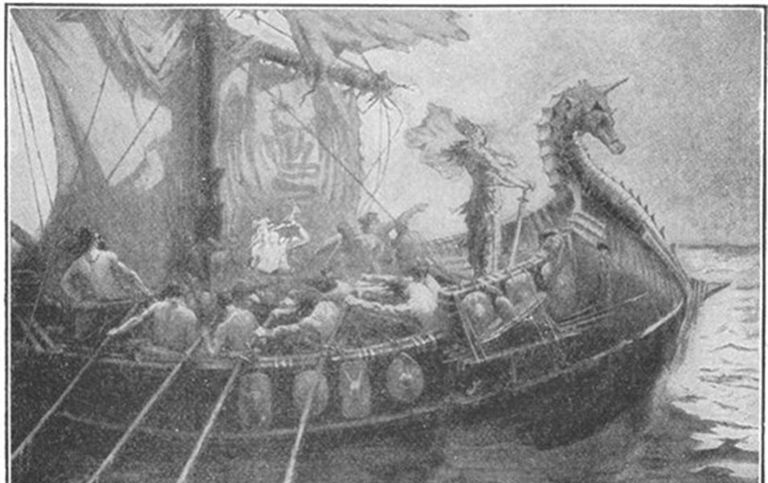 Hengist y Horsa aterrizando en Inglaterra