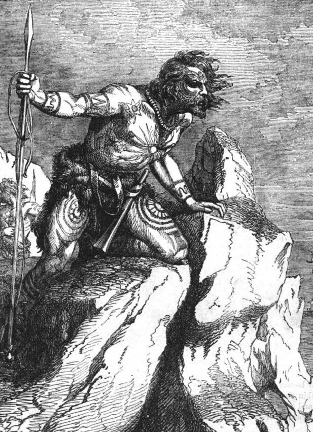 Un caledonio o picto, como se representa en un libro de historia del siglo XIX.
