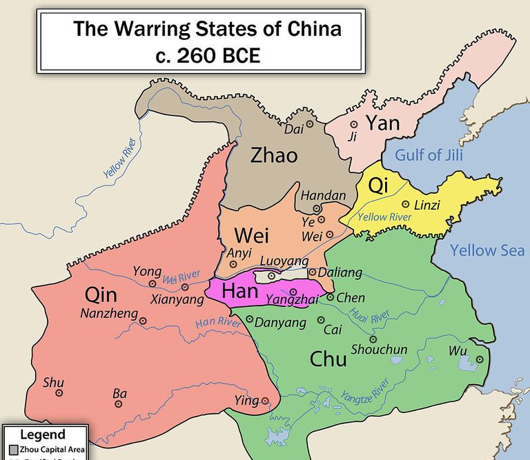 Mappa degli Stati Combattenti della Cina