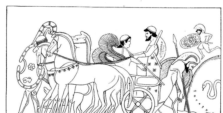 Achill mit Hektor und Patroklos