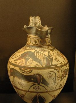 Oinochoe savvaļas kazas stilā. Kameirosa, Rodas sala, c. 625. gads p.m.ē.–600. g. p.m.ē.