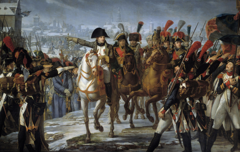 Napoleão I arengando suas tropas antes do ataque de Augsburg por Claude Gautherot
