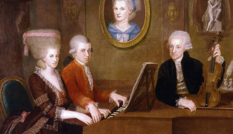 Mozart, jego siostra i ich ojciec.