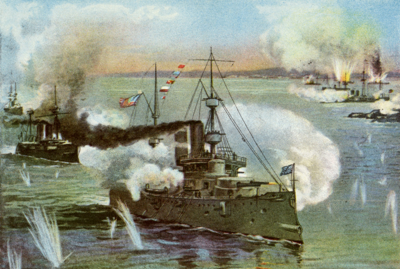 Bataille de la baie de Manille pendant la guerre hispano-américaine.