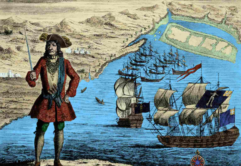 Kaptein Bartholomew Roberts, gravering.