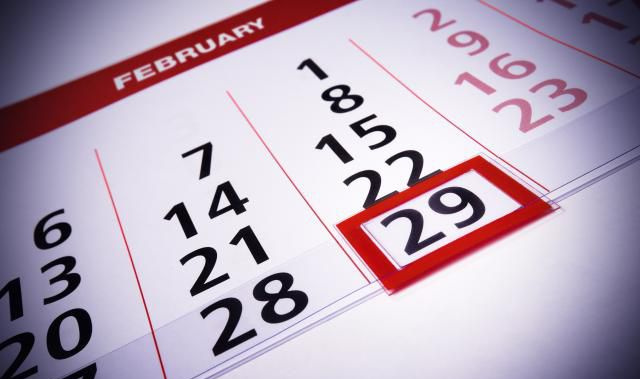 Sprangdag på en kalender
