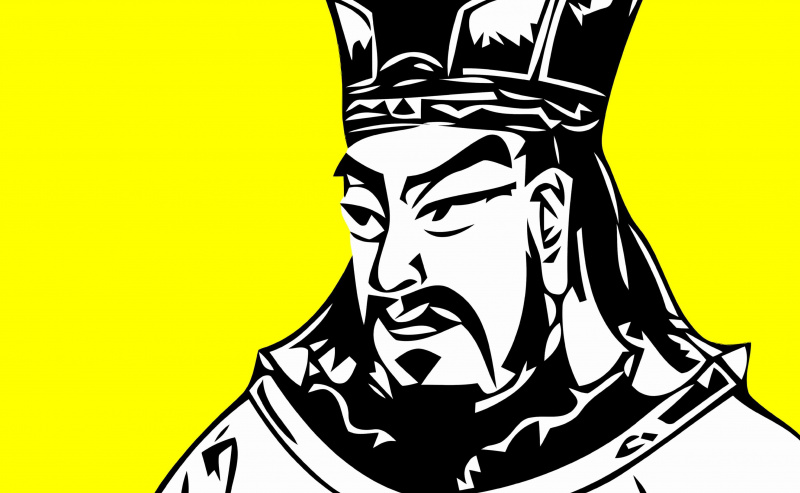 Der alte Soldat Sun Tzu in einem modernen Stil mit dickem