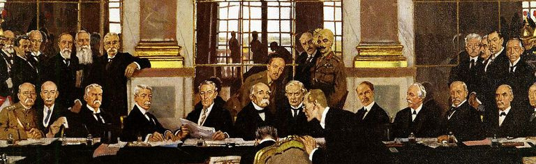 La firma del Tratado de Versalles por Orpen