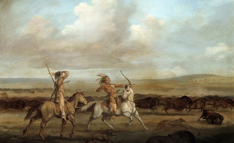Maleri av George Catlin av en bøffeljakt