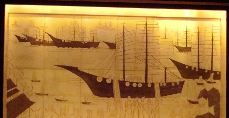 Ein Fresko der Reisen von Zheng He