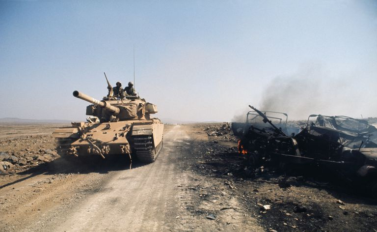 Izraelski czołg na Wzgórzach Golan, październik 1973.