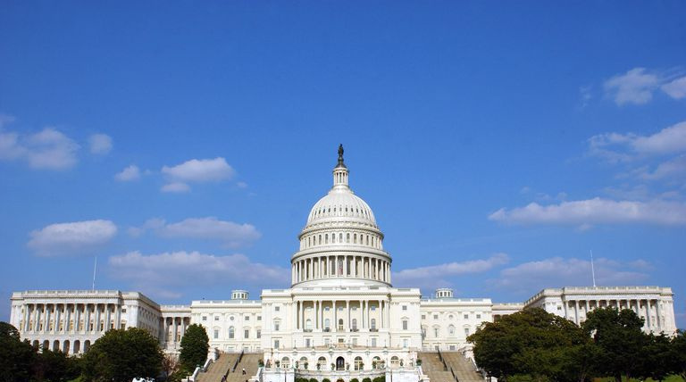 Full utsikt over US Capitol Building i Washington, DC