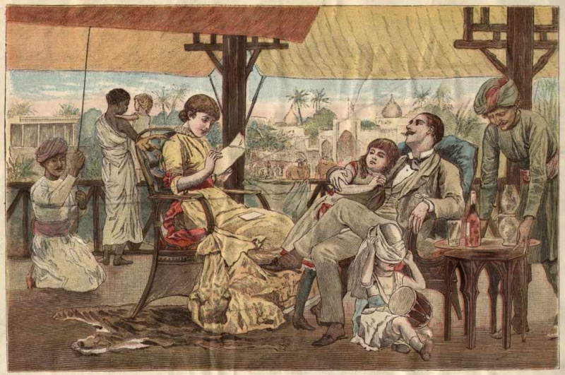 intorno al 1900: una famiglia britannica festeggia il Natale in India.