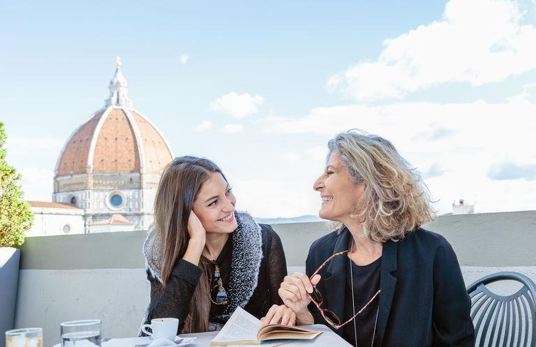 Mamá e hija en Florencia