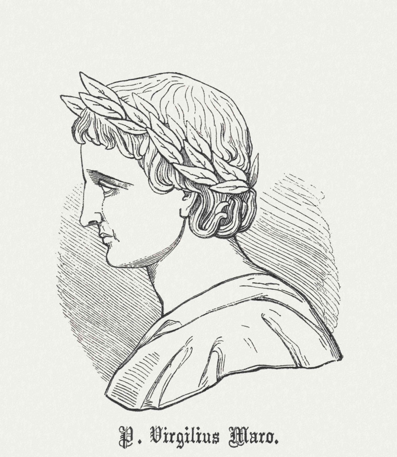 Latinský básnik Vergilius (70 pred Kr. – 19 pred Kr.), drevoryt, vydaný 1864