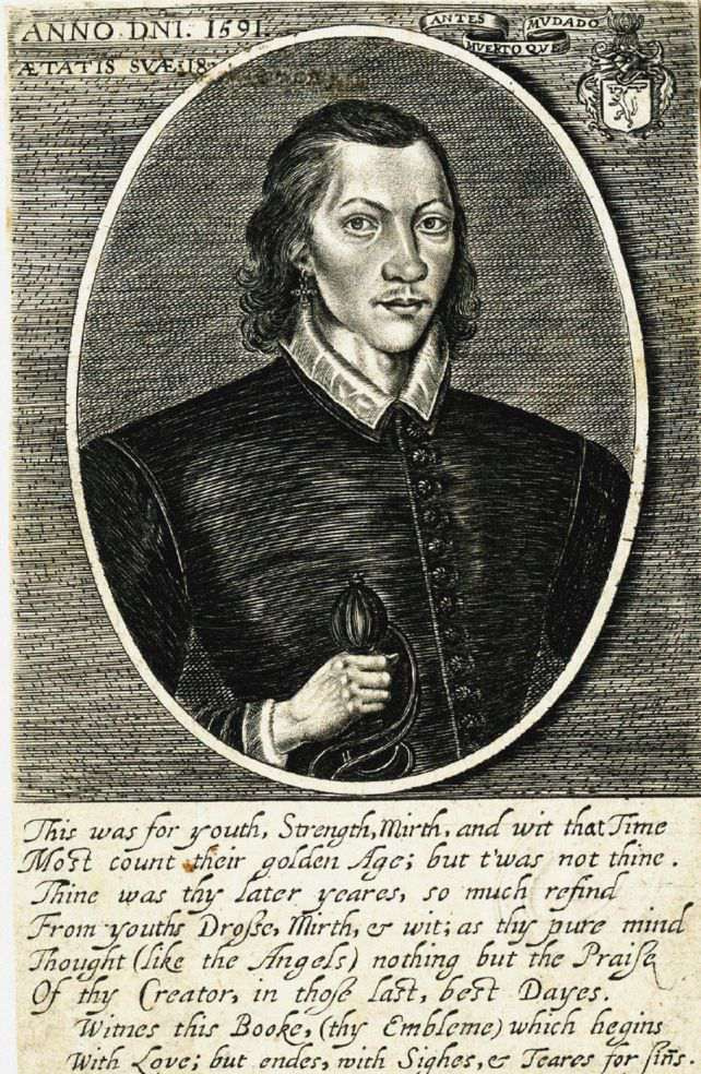 Retrato do poeta John Donne (1572-1631) aos 18 anos