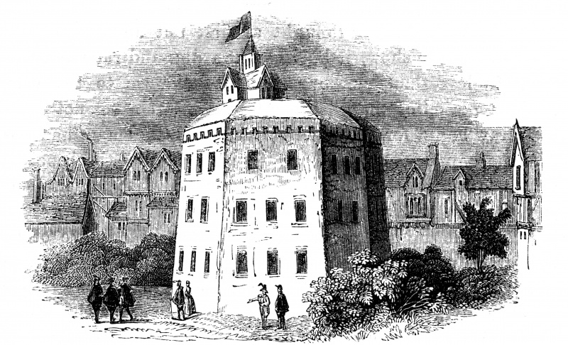 Globe Theatre, Bankside, Southwark, London, slik det så ut c1598.