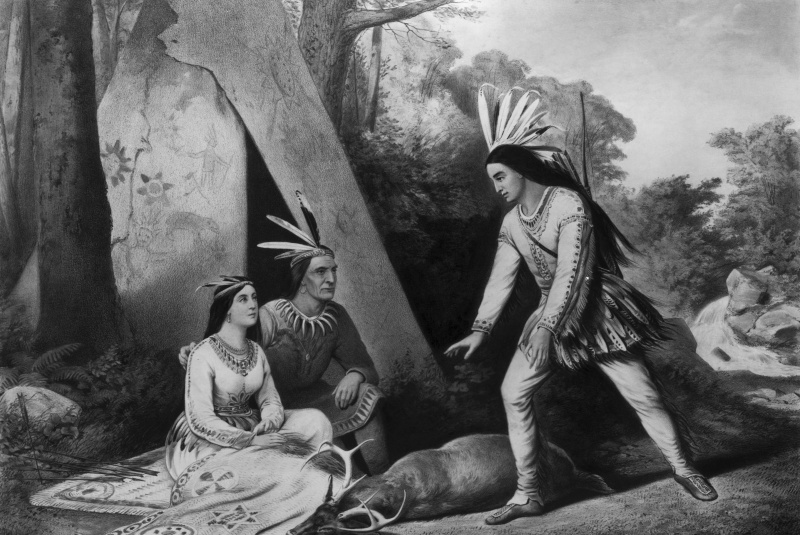 Hiawatha の懇願 - Longfellow に基づく Currier と Ives