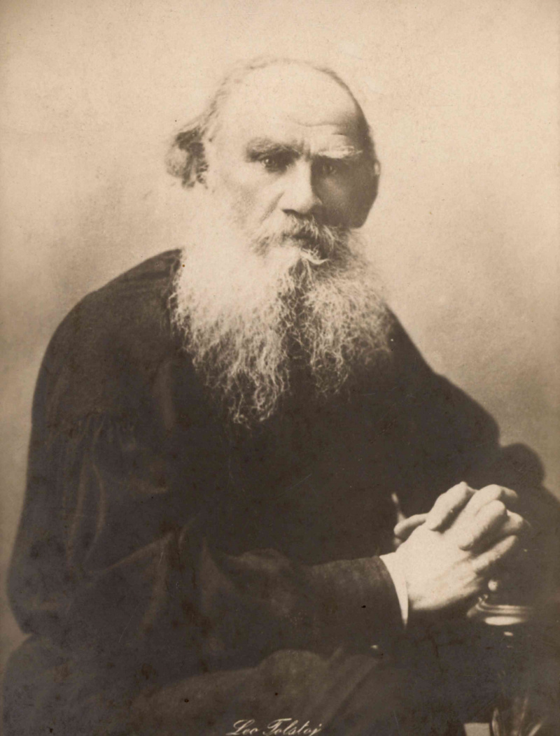 Portret starszego Tołstoja w sepii