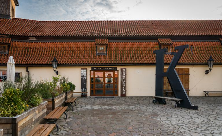 Eingang zum Franz-Kafka-Museum, Prag, Tschechische Republik