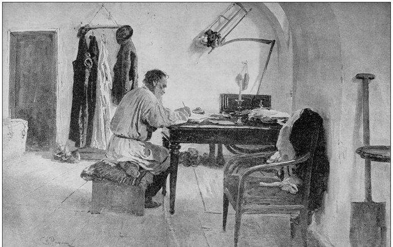 Illustrazione di un dipinto antico: Leone Tolstoj
