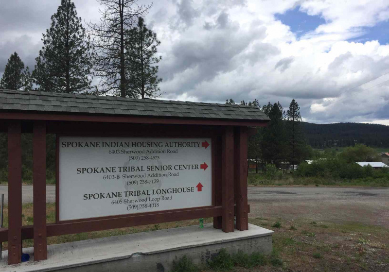 Spokane indianerreservat i Wellpinit, Washington