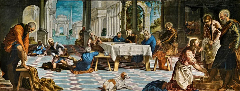 pobožni odnosi tintoretto pranje nogu slikanje