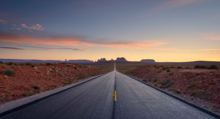 Route vers le parc tribal de Monument Valley