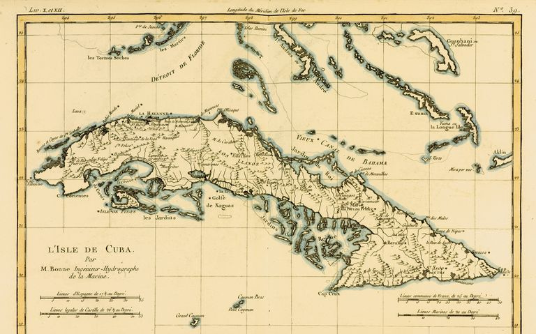 Carte De Cuba Circa. 1760. À partir de