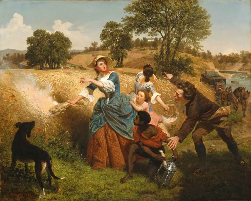 emanuel leutze señora schuyler quema de trigo cuadro