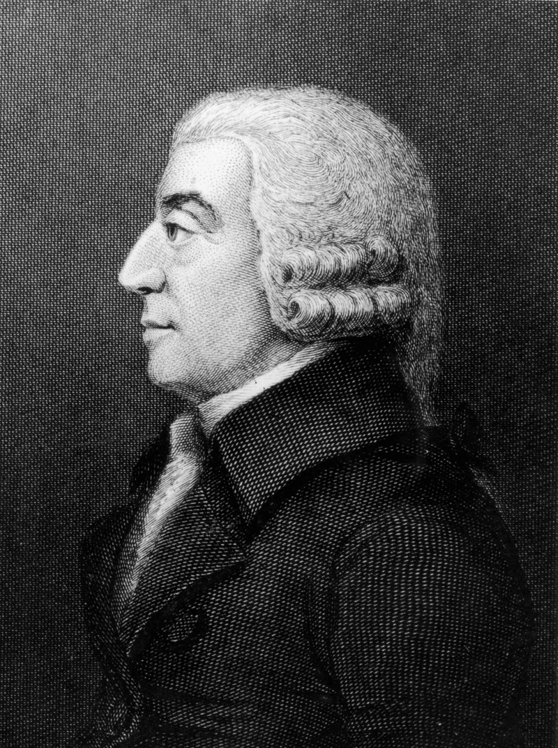 Skotu politiskais ekonomists un filozofs Ādams Smits (1723-1790).