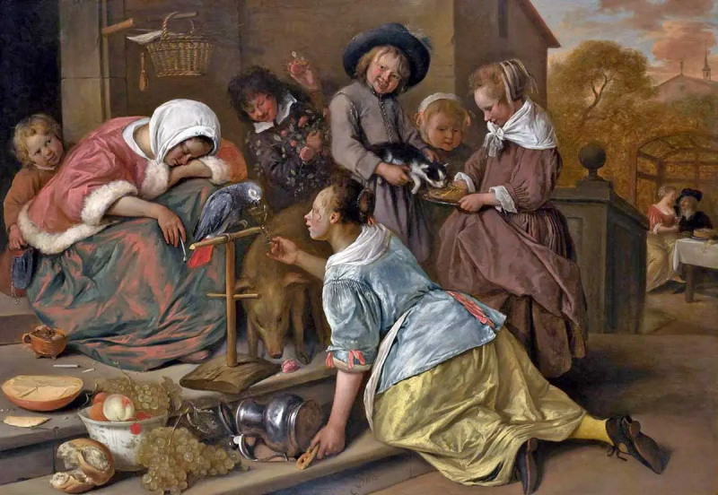   jan steen efectuează pictura de necumpătare