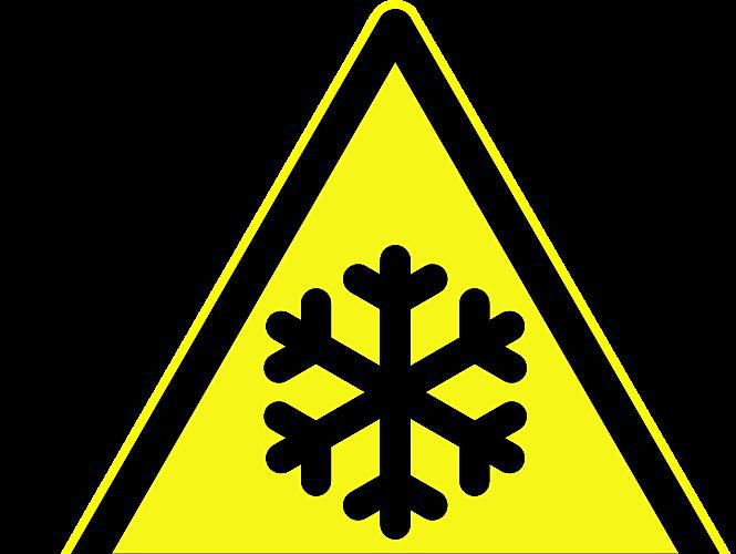 Šis simbols norāda uz zemas temperatūras vai kriogēnu bīstamību.