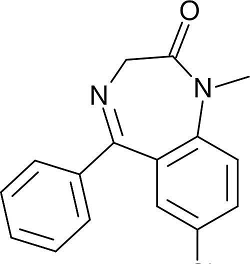 Questa è la struttura chimica del diazepam.