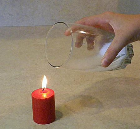Soufflez une bougie en versant un verre de ce qui semble être de l