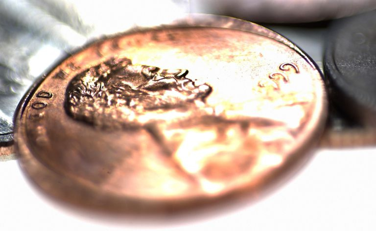 close-up da moeda de um centavo