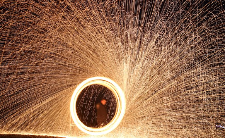 Spinnende Stålull Sparkler