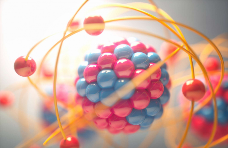 Illustrazione 3D di un atomo