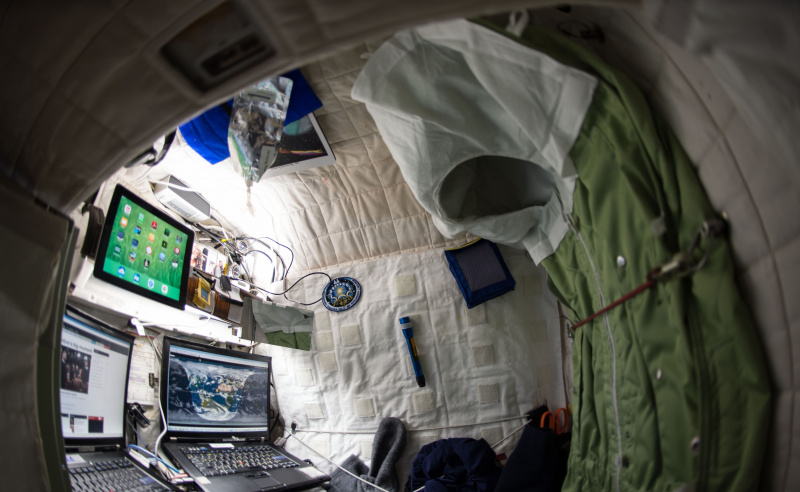Alojamiento personal de Scott Kelly en la ISS.