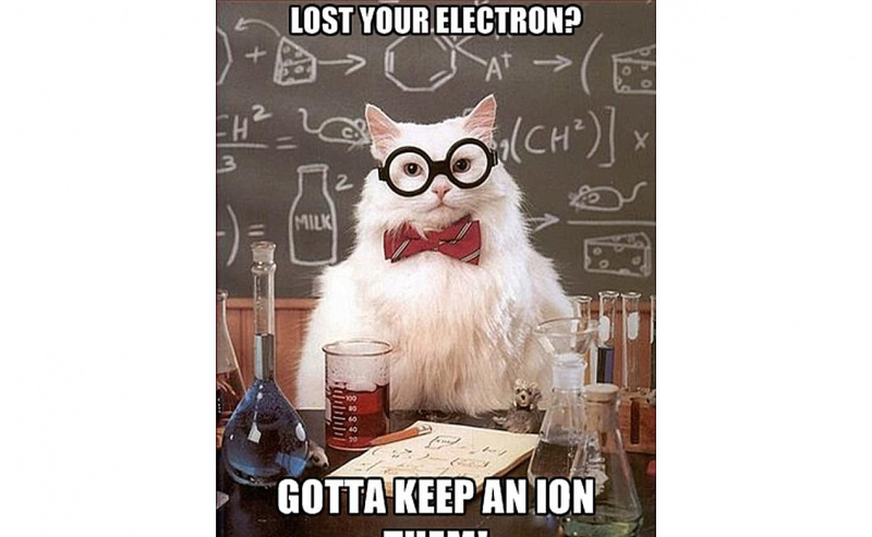 Chemistry Cat hat Ratschläge, wie Sie Ihre Elektronen im Auge behalten können.