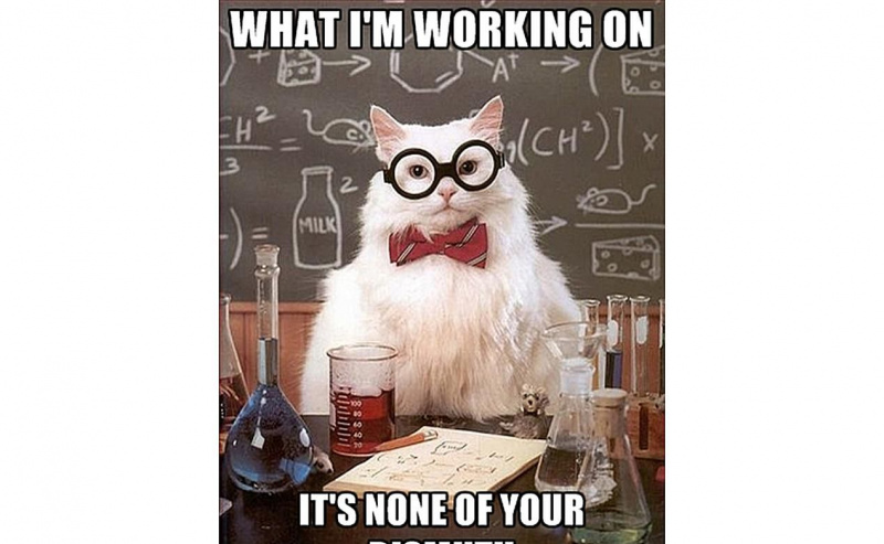 Chemistry Cat bittet Sie, sich um Ihre eigenen Angelegenheiten zu kümmern.