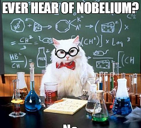 Chemiekatze bestreitet, von Nobelium gewusst zu haben.